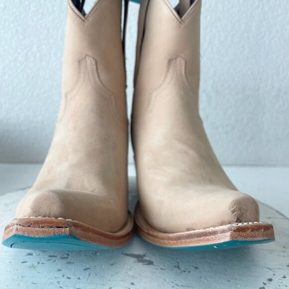 Lane EMMA JANE Womens Cowboy Booties 8.5 Tan Western Cowgirl Short Ankle Boots - Picture 7 of 12